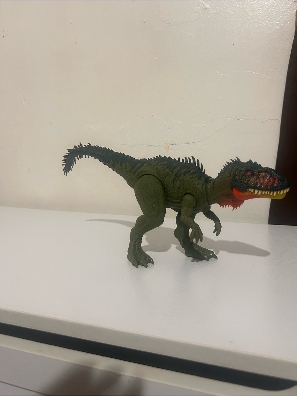 Green Playable Dinosaur Figure with Red Accent - Kids Toy